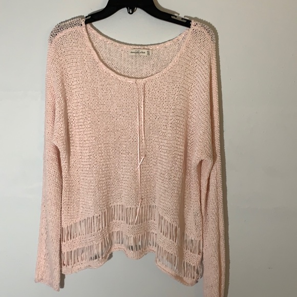 Abercrombie soft pink shredded top. M/L - Picture 1 of 5